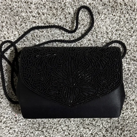 Vintage America Black Beaded Clutch - Picture 1 of 9